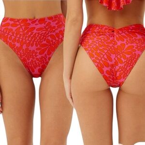 🌻NEW w/tags Trina Turk Trellis Twist Back High Waist Swim Bottom Size 10